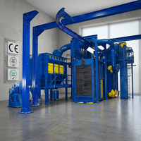 Machine de sablage à chaîne suspendue pour bouteilles de gaz GPL / Système de sablage par convoyeur aérien