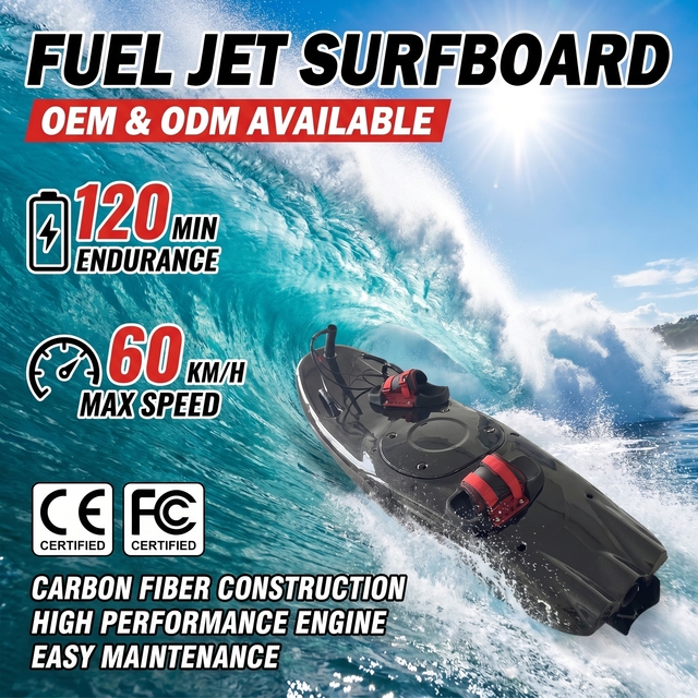 High-Speed Electric Carbon Fiber Jet Power Surfboard Motorized Water Sports Board with Fin Eco-Friendly & Waterproof