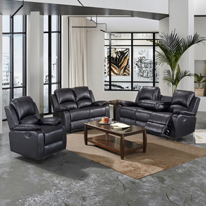 White Air Leather Eco-Friendly Durable Reclining Sofa Set with Padded Arms and Pillow Back for Living Room Modern Style - Product Image 6