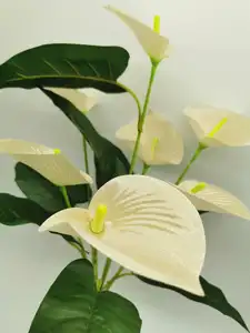 Calla ลิลลี่ดอกไม้ประดิษฐ์7หัว,ช่อดอกไม้ประดิษฐ์สำหรับตกแต่งบ้านงานแต่งงานงานเลี้ยง