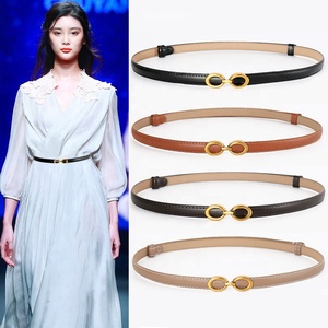 Haute couture dames taille décoration <span class=keywords><strong>ceinture</strong></span> peau <span class=keywords><strong>de</strong></span> <span class=keywords><strong>vache</strong></span> en <span class=keywords><strong>cuir</strong></span> <span class=keywords><strong>ceinture</strong></span> mince avec boucle en alliage pour jupe costume manteau - Product Image 2