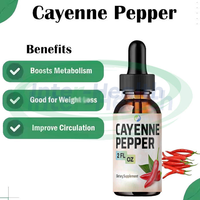 Gouttes liquides d'extrait de poivre de Cayenne Halal biologique Ausreson Suppléments de soins de santé Gouttes de poivre de Cayenne