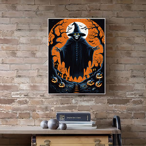 Pinturas de Diamantes 5D de Resina Pintadas a Mano Ecológicas con Diseño de Sombra de <span class=keywords><strong>Bruja</strong></span> de <span class=keywords><strong>Halloween</strong></span> de Alta Calidad al por Mayor, 30-40cm, para Fiestas - Product Image 2