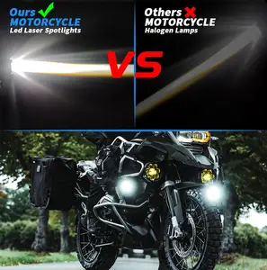 Lente da motocicleta LED Laser holofotes trabalho luz Caminhão Offroad 60w forte farol Atv Utv Acessórios Do Carro Led Nevoeiro Condução Luz