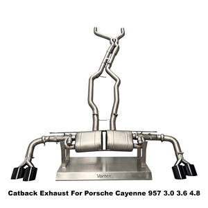 Vortex Lightweight Sandblasted Titanium Full System With Vacuum Valve For Porsche Cayenne 957 3.0 3.6 4.8 - Product Image 1