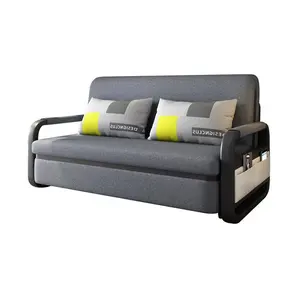 Современное тканевое складное кресло спальное место деревянная гостиная многофункциональный диван трехместный диван-кровать