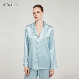 Camisón y Pantalones de Seda de Morera Real para Mujer al por Mayor, Ropa de Dormir de Color Sólido para Verano - Product Image 4