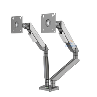 Soporte de Monitor Doble Zeno con Resorte de Gas, Elegante, para Monitores de 17-32 Pulgadas, Soporte de Escritorio Resistente para Laptop, Soporte para Dos Monitores, Carga de 2-9 kg