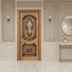 Poteau de porte en teck sculpté de luxe de haute qualité pour les designs de <span class=keywords><strong>portes</strong></span> d'entrée intérieures de maisons, villas et chambres - Product Image 1