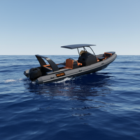 Bateau pneumatique RIB 860 à coque en aluminium en V profond de 28,7 pieds, à grande vitesse, avec T-Top, en Hypalon/PVC