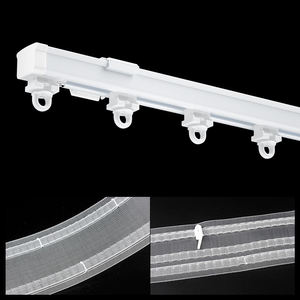 Rail de rideau en alliage d'aluminium à double rail, fixation au plafond, robuste, pour rideaux coulissants, ensemble de rails longs - Product Image 2