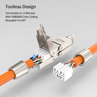 Adaptador de Conexión Rápida Linkwylan sin Herramientas, Reutilizable, RJ45, Blindado, Cat6A, Cat7, Extensión de Cable Ethernet