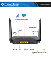 BT-PON BT-G712AX WiFi6 ONT GPON/EPON 5.8GHz 2.4/5GHz SC/UPC 4 RJ45 Portlu Fiber Kablosuz ONU CATV FTTH FTTX