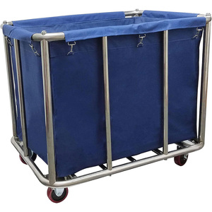 <span class=keywords><strong>Cesta</strong></span> de lavandería comercial de alta resistencia 11,35 Bushels Lona impermeable extraíble grande forrada de acero inoxidable para hoteles hospitales - Product Image 1
