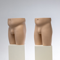 Manekin Torso Wanita Plus Size Berlekuk dengan Warna Kulit Matte, Bahan Fiberglass Setengah Badan untuk Pajangan Toko Lingerie
