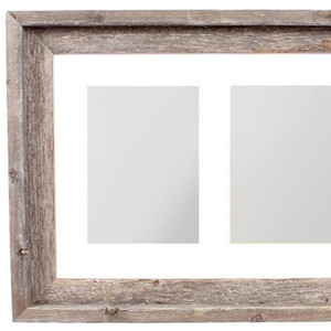 HMS 5 \ "X 7 \" cornice in legno di recupero con tappetino naturale tre foto Display appeso - Product Image 5