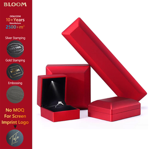 Usine Fait À La Main Simple Style LED Lumière Anneau Boîte Prix de Gros <span class=keywords><strong>pour</strong></span> Rouge Vert Bleu Noir Violet Bijoux Anneau Bracelet Boîtes - Product Image 2