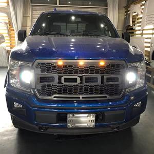 Grille avant ABS <span class=keywords><strong>Ford</strong></span> F150 Style <span class=keywords><strong>Raptor</strong></span> Grille de désordre grise peinte avec lumière adaptée pour <span class=keywords><strong>Ford</strong></span> F150 2018 2019 2020 - Product Image 2