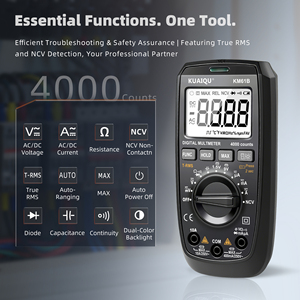 Kuaiqu Km61B Smart Multimeter mit Datenhaltefunktion und Max-Funktion, Cat III 600V 10A, professioneller elektrischer <span class=keywords><strong>Tester</strong></span> zur Fehlerbehebung in Stromkreisen - Product Image 4