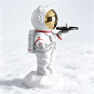 Estatua de <span class=keywords><strong>Astronauta</strong></span> de Resina con Casco Dorado, Figura de <span class=keywords><strong>Astronauta</strong></span> para Decoración de Mesa, Adorno para la Entrada del Hogar - Product Image 6