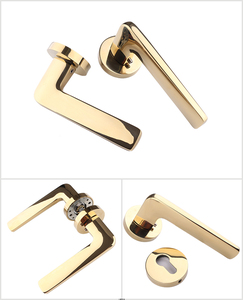 Juego de manija de cerradura de puerta tipo palanca de diseño moderno para apartamentos Dormitorios Casas Hoteles Manija de oro de aleación de zinc para villas - Product Image 4