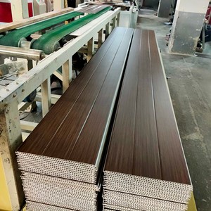 Panel <span class=keywords><strong>de</strong></span> Pared <span class=keywords><strong>de</strong></span> <span class=keywords><strong>PVC</strong></span>, Lámina para Techo, Decoración Razo, Nuevos Materiales, Color Madera, Falso Techo - Product Image 1