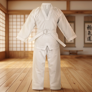 Uniforme de Taekwondo blanc pour enfants, 100% coton, respirant, coupe classique, unisexe, vêtements d'arts martiaux, style une pièce, en stock - Product Image 3