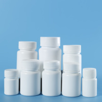 Flacon vide en plastique HDPE blanc pour suppléments vitaminiques et médicaments, avec bouchon à vis et impression sérigraphique, 100 pièces