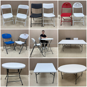 LEDA Factory Direct Chaises noires pliantes Décoration de fête Chaises Chic pliantes en plastique pour mariage Vente en gros - Product Image 5