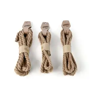 100% Natural Jute Rope twist Brown Manila Rop 2 ply jute twine 2mm double-color jute rope