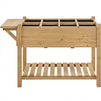 Bac de culture surélevé en bambou pour horticulture, avec pieds et étagère de rangement, durable, style ferme, pour culture de légumes, 5L