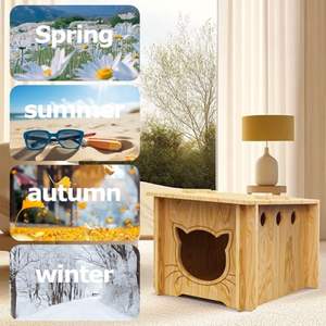 Maison pour chat en bois de pin, cage pour lapin en bois, cage pour animaux de compagnie en plein air, petite maison pour animaux de compagnie et habitats - Product Image 4