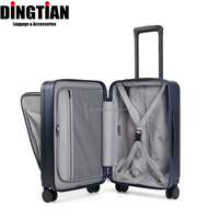 Valise de voyage pliable à ouverture frontale avec porte-gobelet, balance intégrée, compression sous vide et roues pivotantes USB