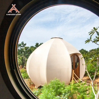 Kawagebo Tente safari de luxe en forme de citrouille, durable et étanche pour le glamping, pour l'hôtel, les voyages et les affaires.
