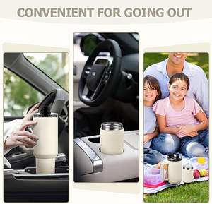 Mug de voyage isotherme 30oz pour <span class=keywords><strong>café</strong></span> glacé avec couvercle breveté, bouteille d'eau réutilisable en acier inoxydable avec poignée et paille - Product Image 6