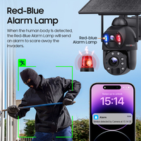 Caméra solaire SECTEC 10W à double objectif, zoom optique 10x, 6MP, 3K, 4G, extérieure, IP66, boîtier métallique, caméra PTZ, détection humaine, sécurité CCTV