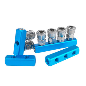 บล็อกจ่ายลมแบบนิวเมติกอะลูมิเนียม 2 4 รู สำหรับระบบลม - Product Image 1