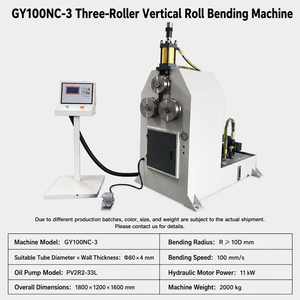 Máquina de Rolado de Tubos Vertical de 3 Rodillos, Manual/Automática, para Perfiles de Tubos de Hierro - Product Image 2