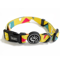 Beau collier pour animaux de compagnie Vegen Aqua brillant à sublimation collier de chien en nylon marron réglable personnalisé avec boucle imprimée avec logo anneau en D