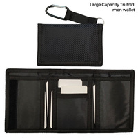 Produsen Guangzhou Dompet Lipat Tiga Pria Bahan Oxford Taktis Anti Maling dengan Carabiner, Dompet Perjalanan EDC untuk Olahraga Luar Ruangan, Logo Dapat Disesuaikan