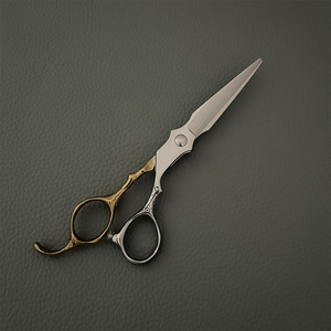 Tijeras de entresacar Mj de 6 pulgadas con mango dorado, de acero inoxidable, para peluquería, para uso con la mano derecha - Product Image 3