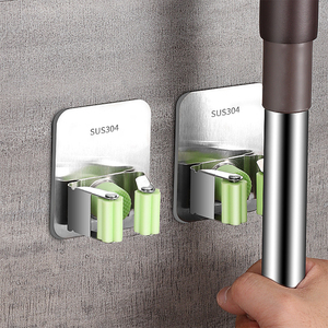 Wall Broom Holders Holder Mop Racks No Punch Adhesive Wall Mounted Broom Mop Holders Mop Racks Mop Tool Holder Organizer Wall Shelf Rack Storage Hook