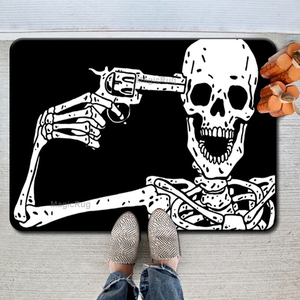 Felpudo personalizado de Halloween Ghost Boo con logotipo, alfombrilla de suelo de animación de dibujos animados, alfombrillas antideslizantes negras para puerta de <span class=keywords><strong>Terror</strong></span> - Product Image 5