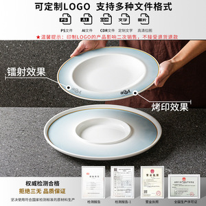 Xiangyuan <b>melamine</b> tableware <b>plates</b>, commercial hotel dining <b>plates</b>, restaurant concave <b>plates</b>, creative imitation porcelain - Product Image 4