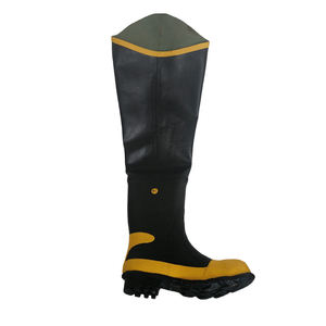 Bottes de sécurité noires au-dessus du genou pour hommes, bottes de pluie en caoutchouc pour le travail agricole avec embout en acier - Product Image 1