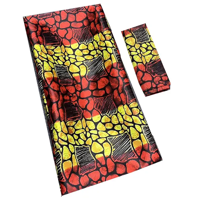 Beauté Jacquard Soie Cire Vêtements Africain Satin Rideau Robes De Mariée Imprimer Matériel Tissu Tissé Léger 100% Soie 1kg