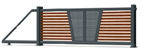 Portail coulissant automatique en aluminium ZIYU ZY-X-118, à portique cantilever, à commande électrique, design moderne, revêtement poudré, anti-rongeurs