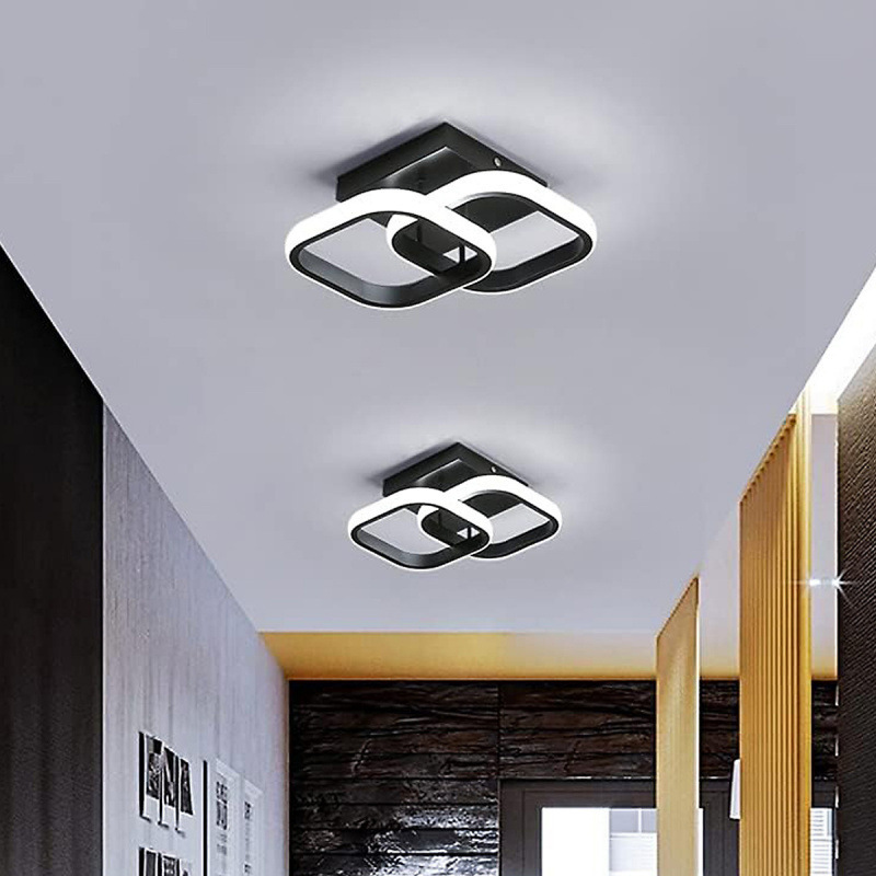 Modern Simple LED Iron Ceiling Lamp Acrylic Cover Surface Mounted for Living Room Corridor Balcony Lighting-3-Year Warranty