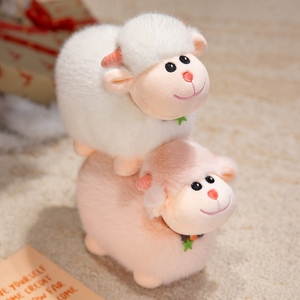 Nuevo Peluche de Oveja <span class=keywords><strong>Mimi</strong></span>, Muñeco de Peluche de 25 cm, Felpa Suave, Franela, Lindo Collar, Algodón PP Súper Suave, Alivio del Estrés, Boda, MOQ Bajo, ODM - Product Image 3