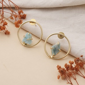 Pendientes Redondos de Amazonita para Mujer, Joyería de Piedras Preciosas Naturales, Elegantes Pendientes Coloridos, Perfectos para el Día a Día y Ocasiones Especiales - Product Image 6